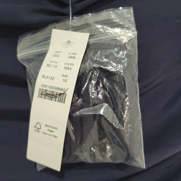 J Crew Ruched bandeau one-piece swimsuit, NWT, Sz 10 Navy - Picture 9 of 11